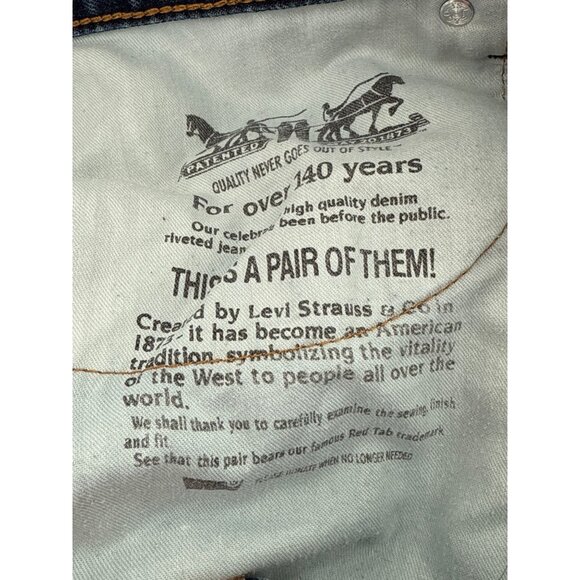 Levis 505 Mens Original Fit Jeans W38 L32 Denim Blue Classic Straight-Leg - Picture 7 of 9